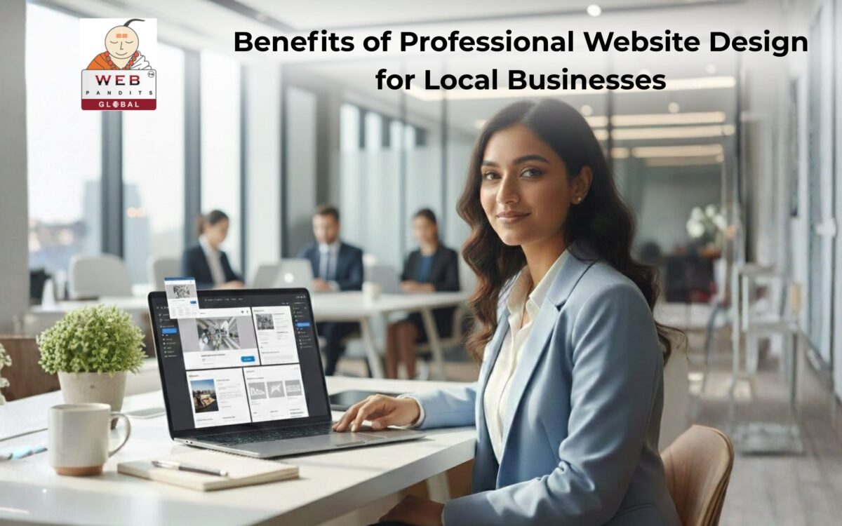 Benefits of professional website design for local businesses showing modern responsive business website layout