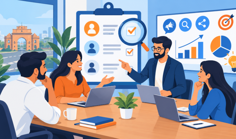 Team choosing a digital marketing agency in Bahadurgarh