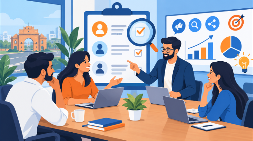 Team choosing a digital marketing agency in Bahadurgarh