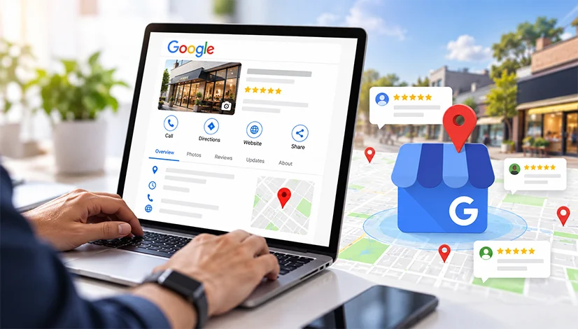 Google Business Profile for online reputation with reviews, local map visibility and accurate business information